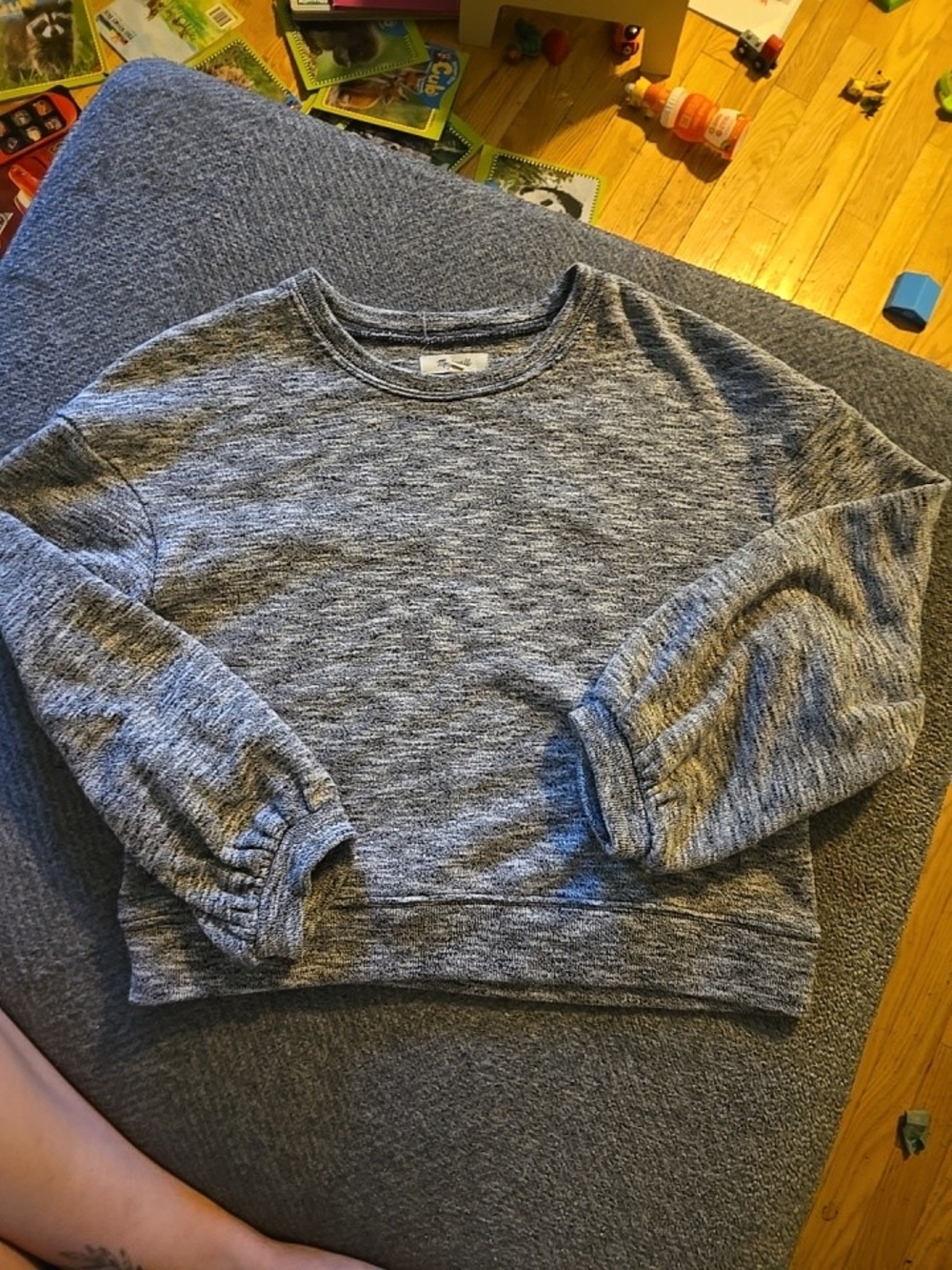 Madewell Gray Marled Cropped Sweatshirt